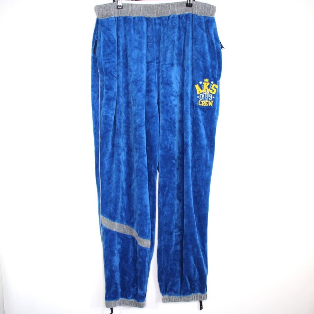 Vintage Akademiks AKDMKS Mens 3XL 34 x 31 Y2K Velour HipHop Pants O953